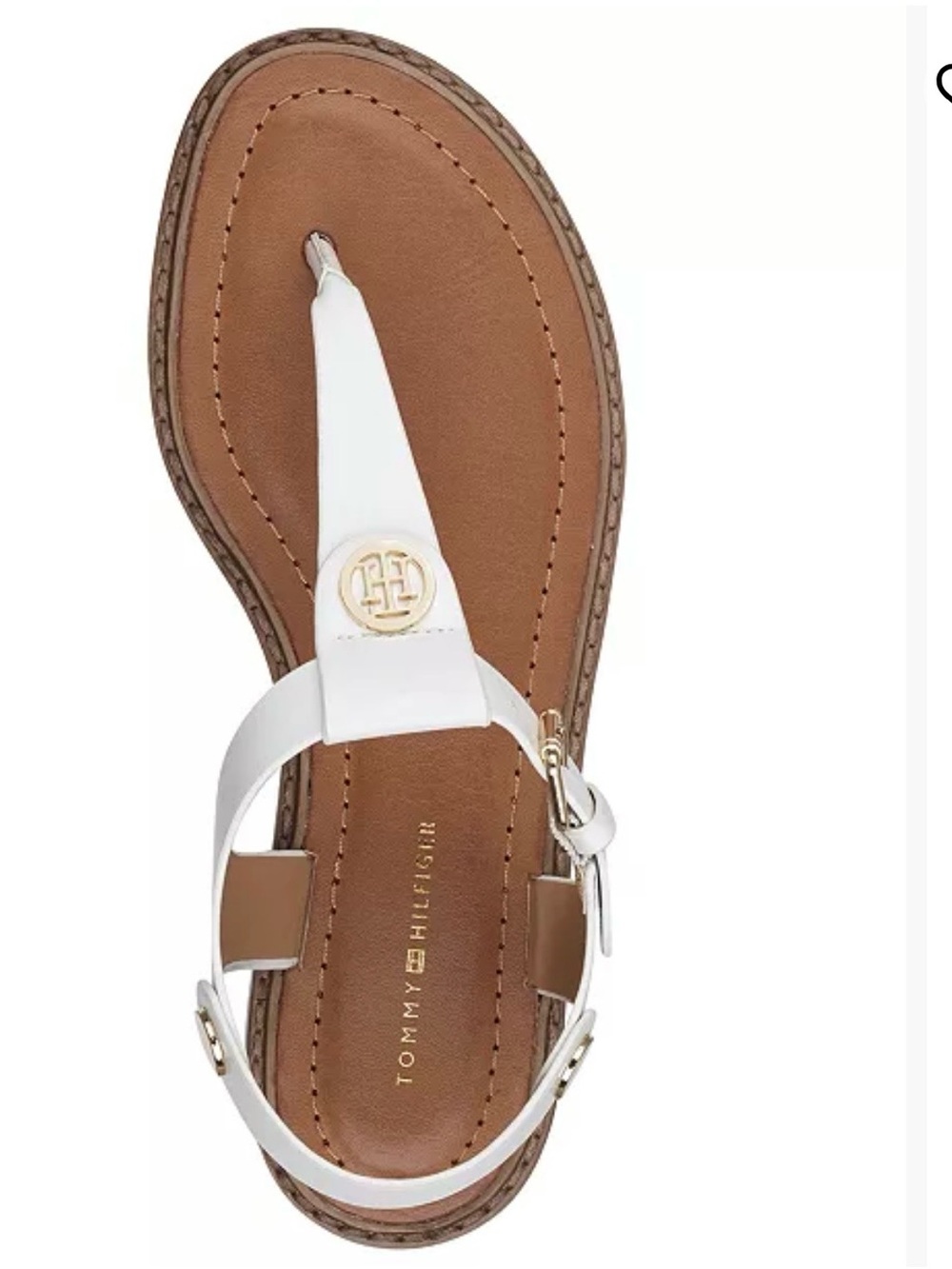 Tommy Hilfiger White and Brown Sandals